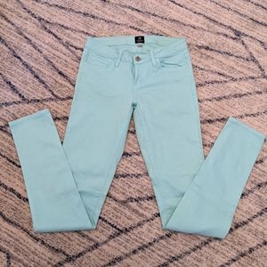 'Just Black' mint green skinny jeans size 27
